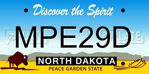MPE29D North Dakota License Plate