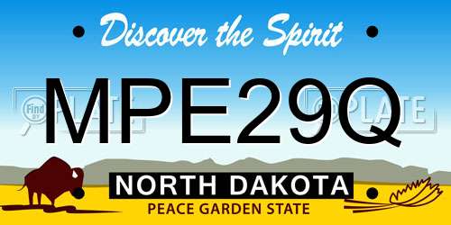 MPE29Q North Dakota License Plate