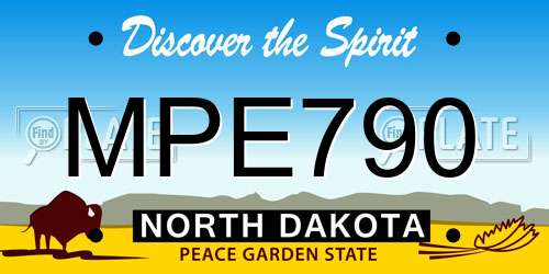 MPE790 North Dakota License Plate