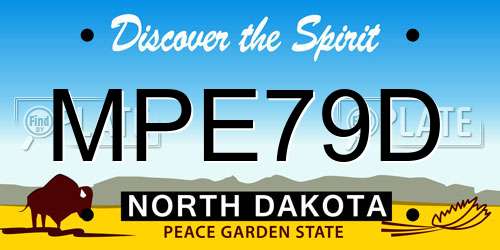 MPE79D North Dakota License Plate