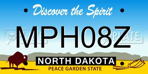 MPH08Z North Dakota License Plate
