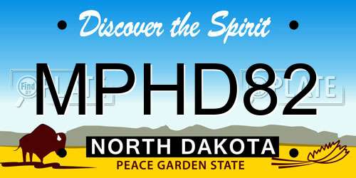 MPHD82 North Dakota License Plate
