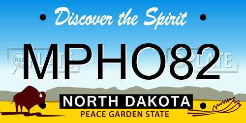 MPHO82 North Dakota License Plate