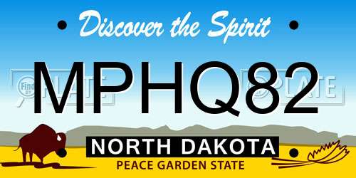 MPHQ82 North Dakota License Plate