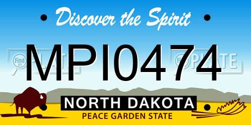 MPI0474 North Dakota License Plate