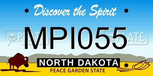 MPI055 North Dakota License Plate