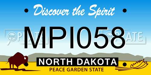 MPI058 North Dakota License Plate