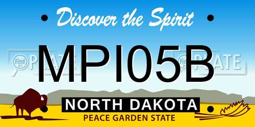 MPI05B North Dakota License Plate