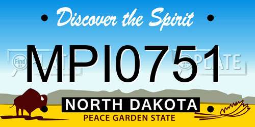 MPI0751 North Dakota License Plate