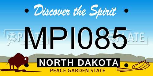 MPI085 North Dakota License Plate