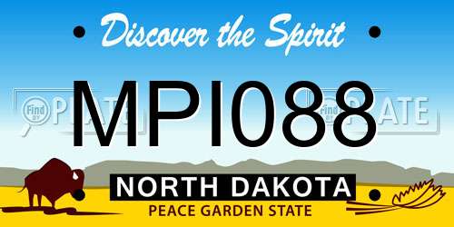 MPI088 North Dakota License Plate