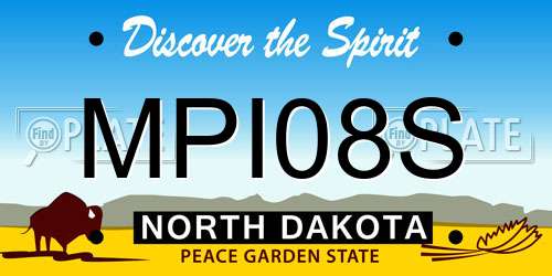 MPI08S North Dakota License Plate