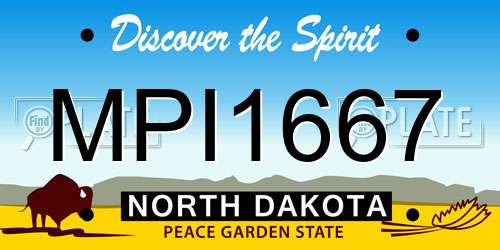 MPI1667 North Dakota License Plate