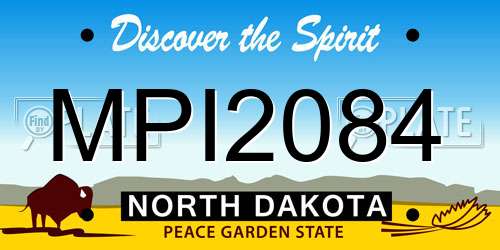MPI2084 North Dakota License Plate