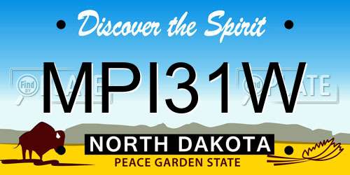 MPI31W North Dakota License Plate
