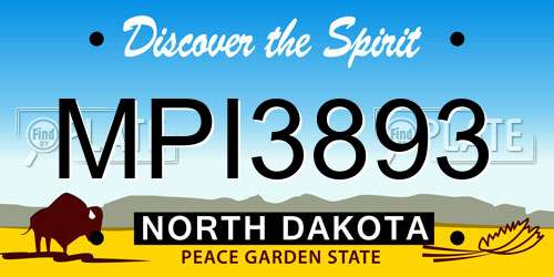 MPI3893 North Dakota License Plate