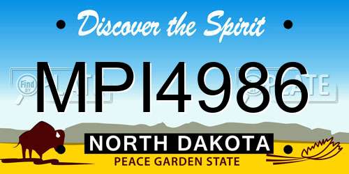 MPI4986 North Dakota License Plate