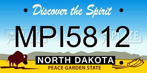 MPI5812 North Dakota License Plate