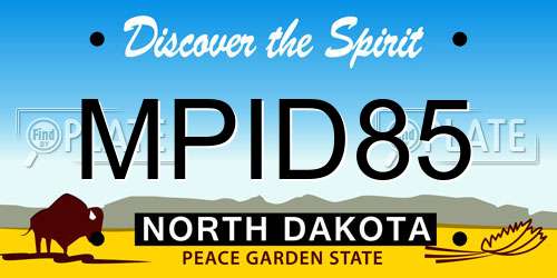 MPID85 North Dakota License Plate
