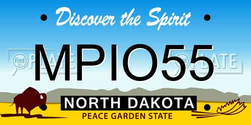 MPIO55 North Dakota License Plate