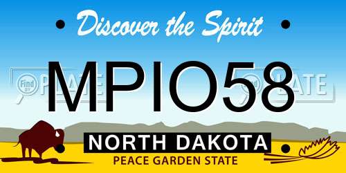 MPIO58 North Dakota License Plate