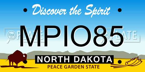 MPIO85 North Dakota License Plate