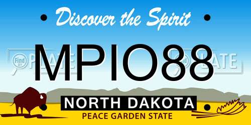MPIO88 North Dakota License Plate