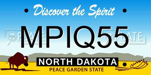 MPIQ55 North Dakota License Plate