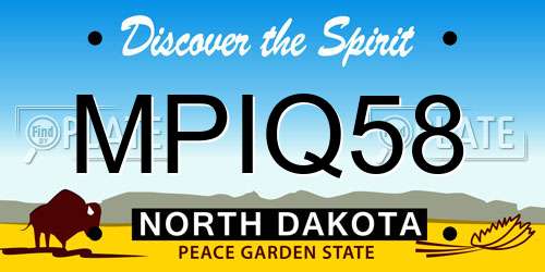MPIQ58 North Dakota License Plate