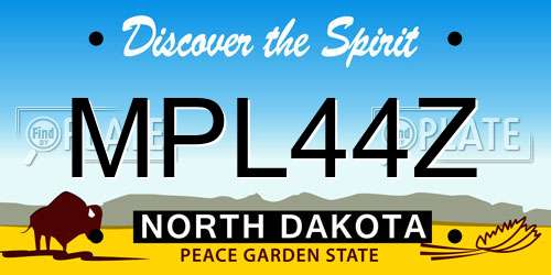 MPL44Z North Dakota License Plate