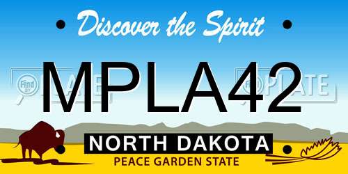 MPLA42 North Dakota License Plate