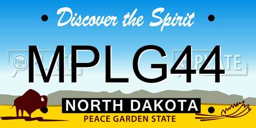MPLG44 North Dakota License Plate