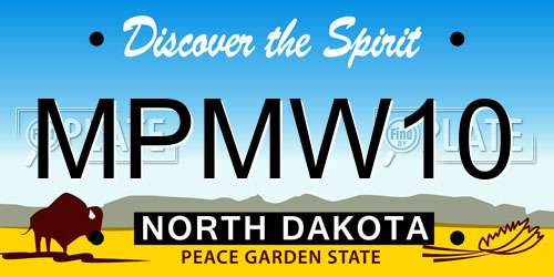 MPMW10 North Dakota License Plate