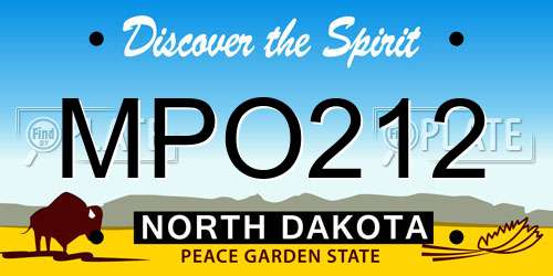 MPO212 North Dakota License Plate