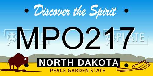 MPO217 North Dakota License Plate
