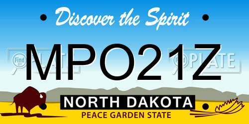MPO21Z North Dakota License Plate
