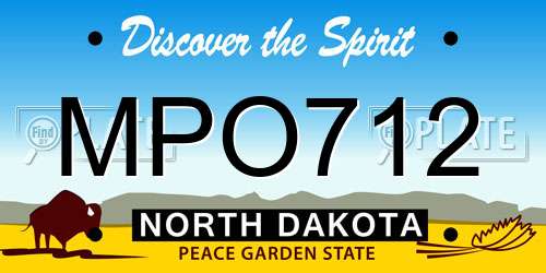 MPO712 North Dakota License Plate