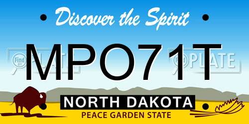 MPO71T North Dakota License Plate