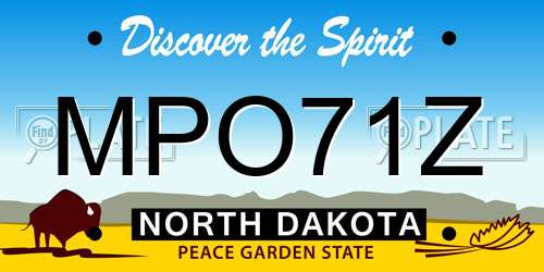 MPO71Z North Dakota License Plate