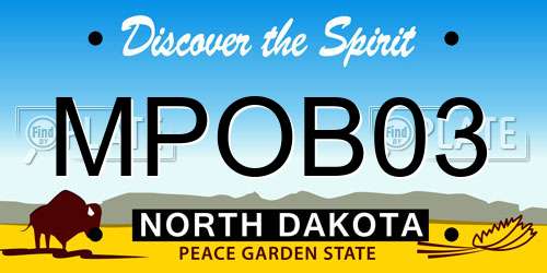 MPOB03 North Dakota License Plate