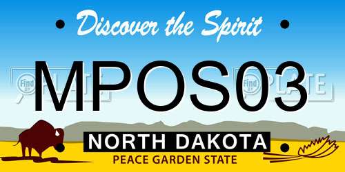 MPOS03 North Dakota License Plate