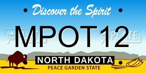 MPOT12 North Dakota License Plate