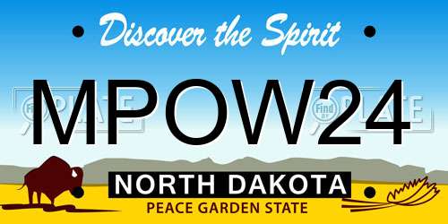 MPOW24 North Dakota License Plate