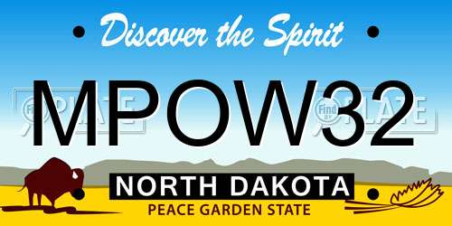 MPOW32 North Dakota License Plate