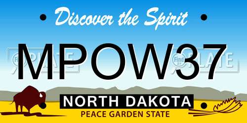 MPOW37 North Dakota License Plate