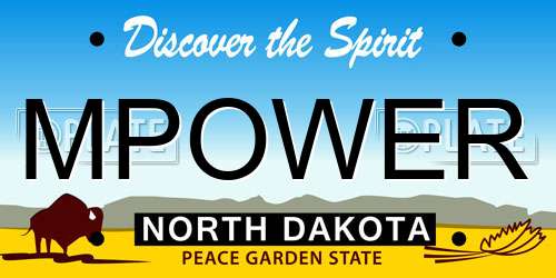 MPOWER North Dakota License Plate