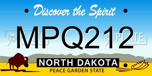 MPQ212 North Dakota License Plate