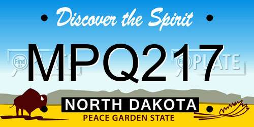 MPQ217 North Dakota License Plate