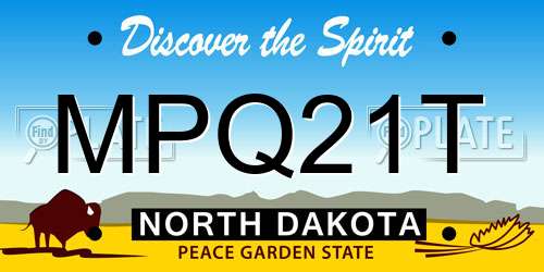 MPQ21T North Dakota License Plate