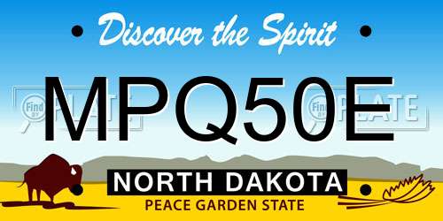 MPQ50E North Dakota License Plate